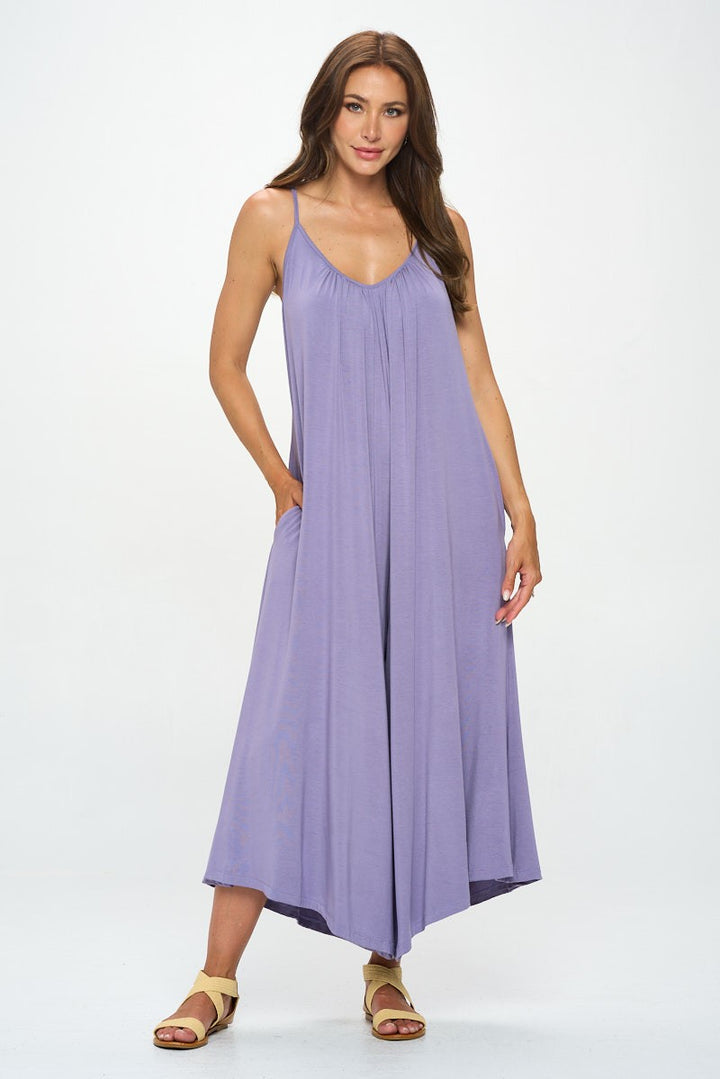 Lavender Made In Usa Modal Spandex Soft Knit Jumpsuit 2