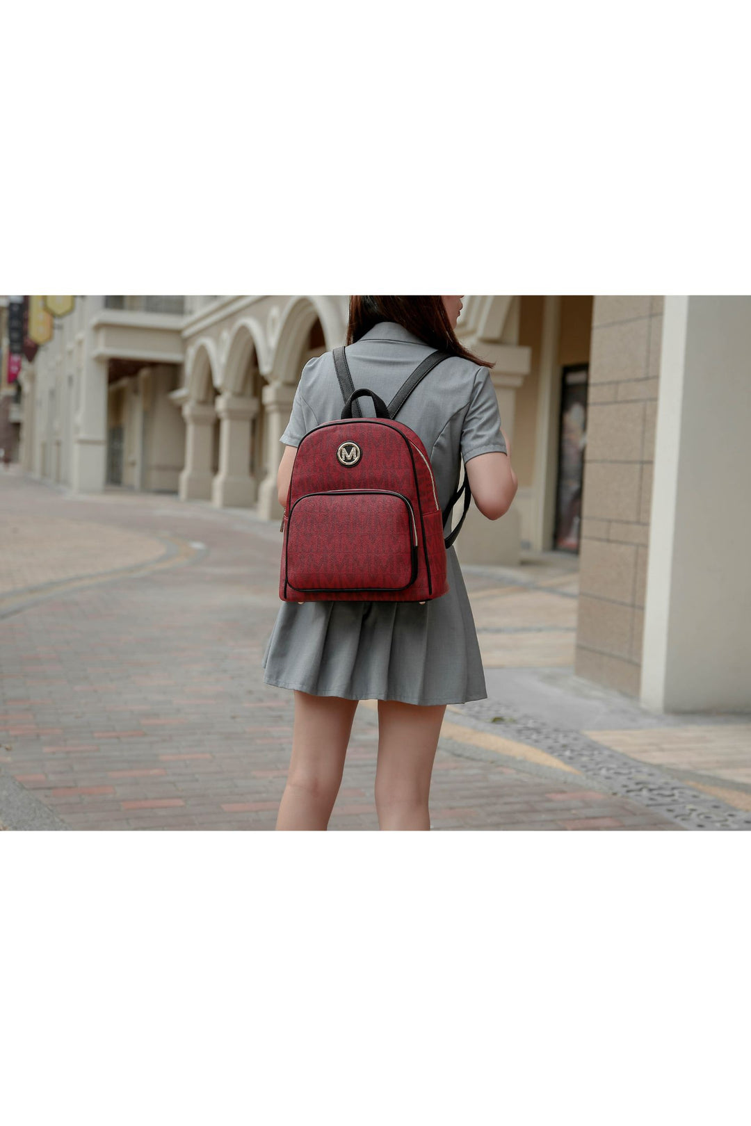 Beige Mkf Collection Fanny Signature Backpack By Mia K