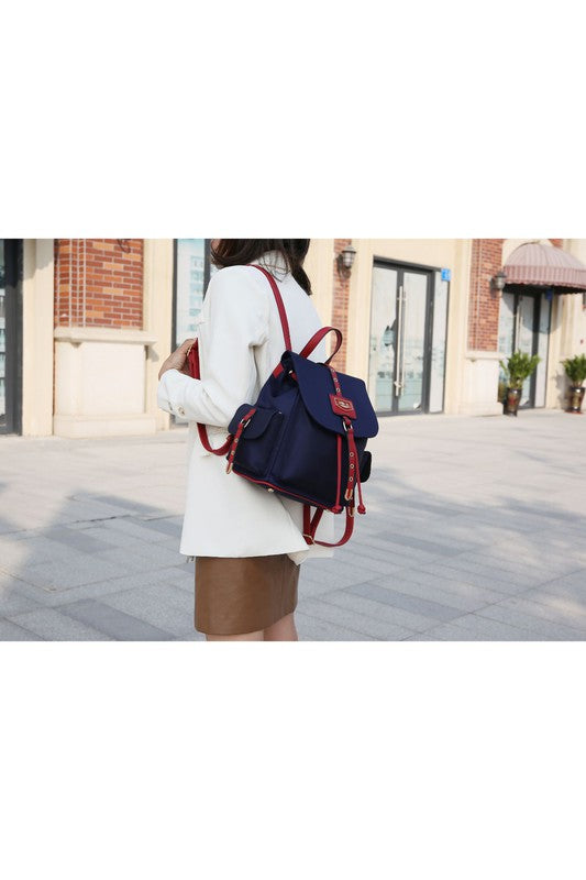 Navy - Wine Mfk Collection Paula Backpack By Mia K