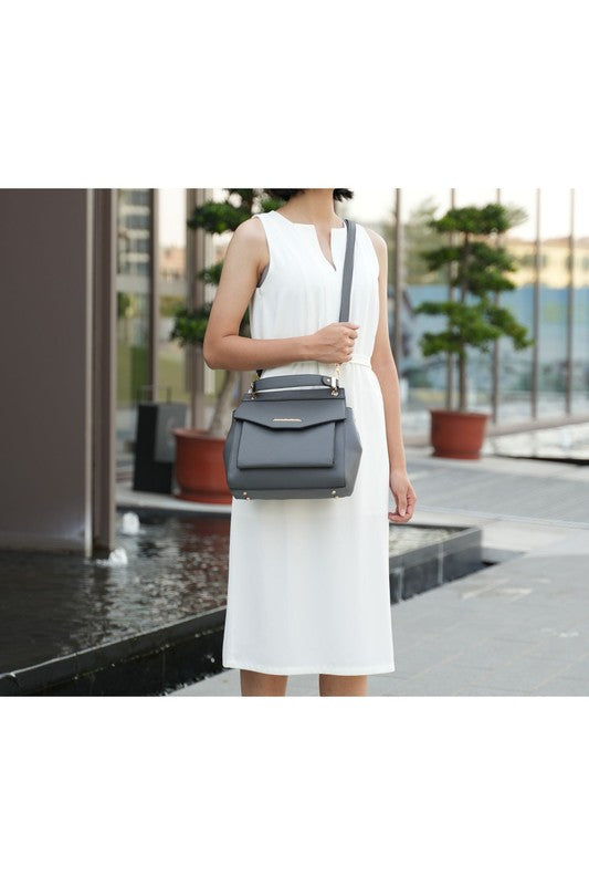 Pewter Mkf Vida Satchel Backpack Crossbody By Mia K