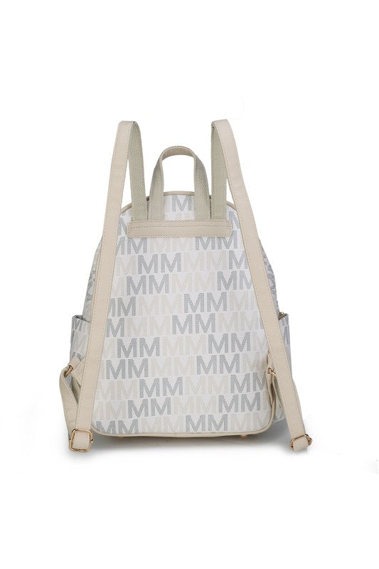 Tan Mkf Palmer Signature Logo Print Backpack By Mia K