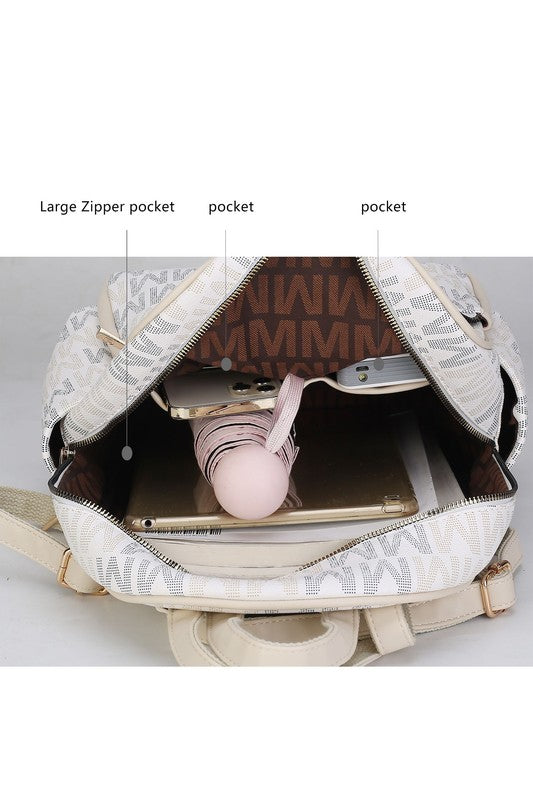 Mkf Palmer Signature Logo Print Backpack By Mia K