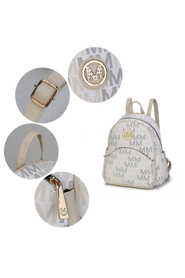 Burgundy Mkf Palmer Signature Logo Print Backpack By Mia K