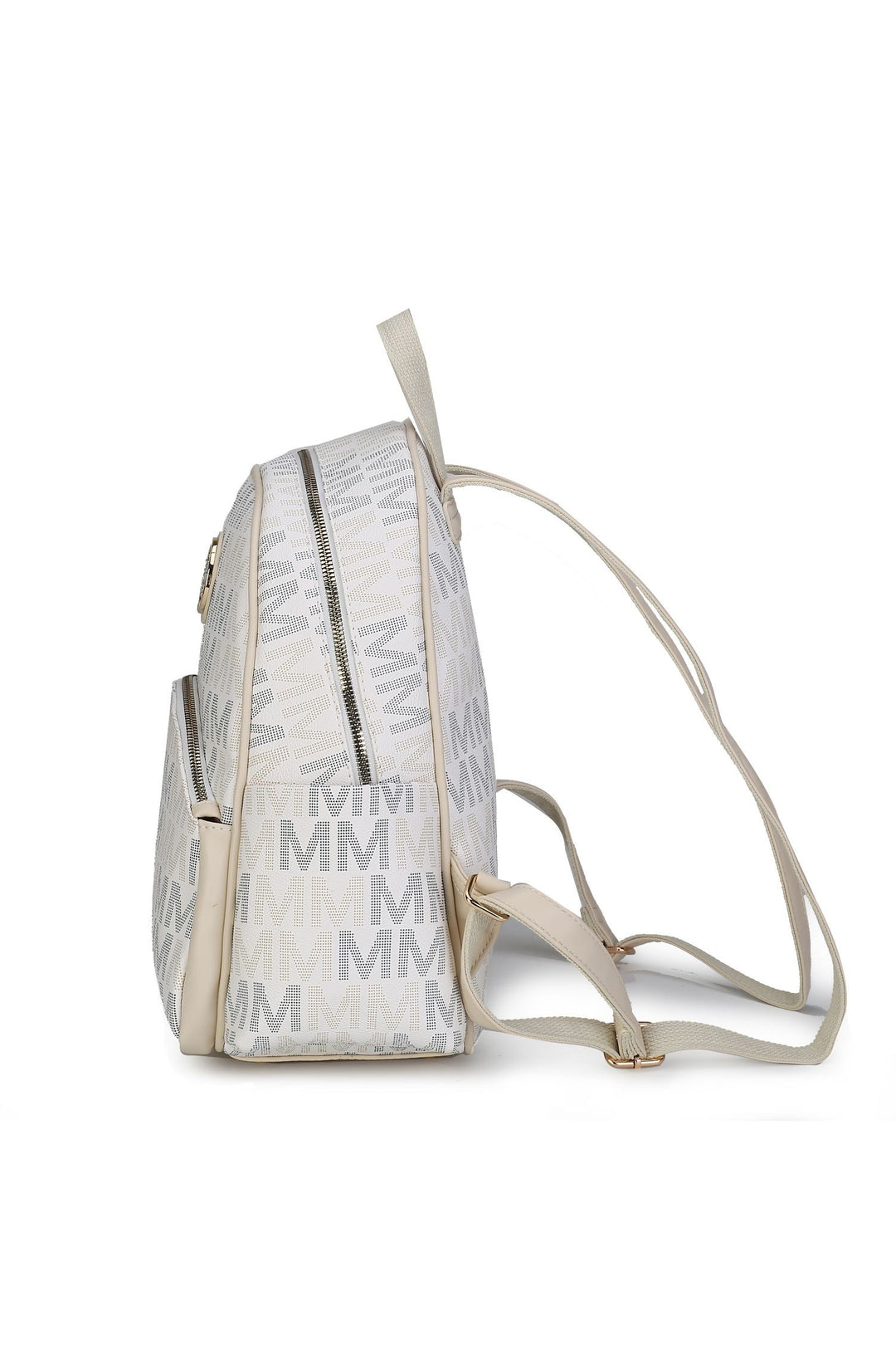 White Mkf Palmer Signature Logo Print Backpack By Mia K