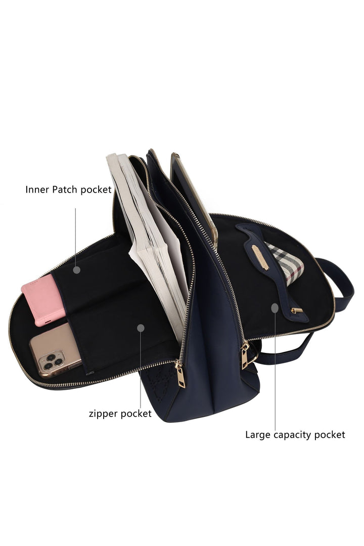 Light Blue Mkf Sloane Multi Compartment Backpack By Mia K