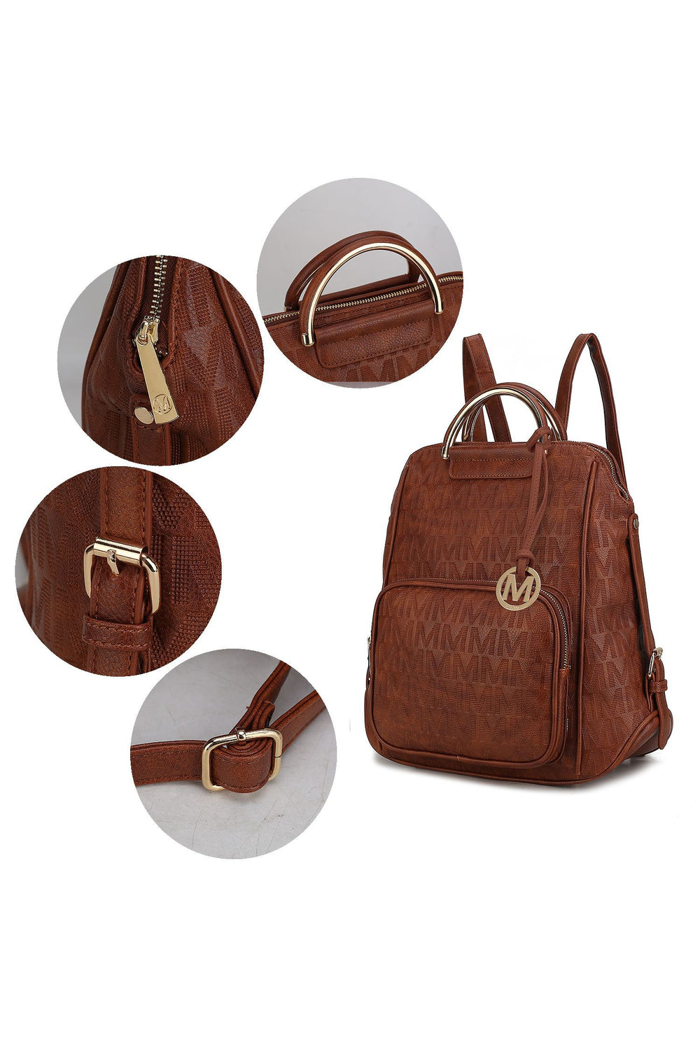 Black Mkf Torra Milan Signature Trendy Backpack By Mia