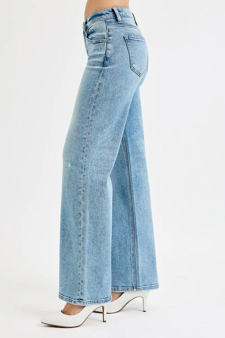 Medium Risen Full Size Low Rise Ankle Boyfriend Distressed Jeans Plus Size
