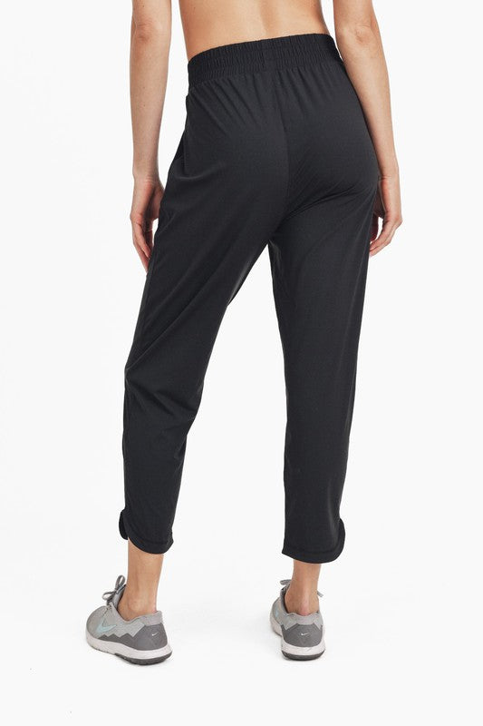 Athleisure Joggers With Curved Notch Hem