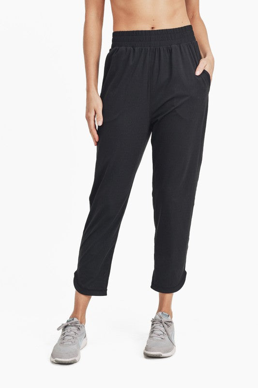 Athleisure Joggers With Curved Notch Hem