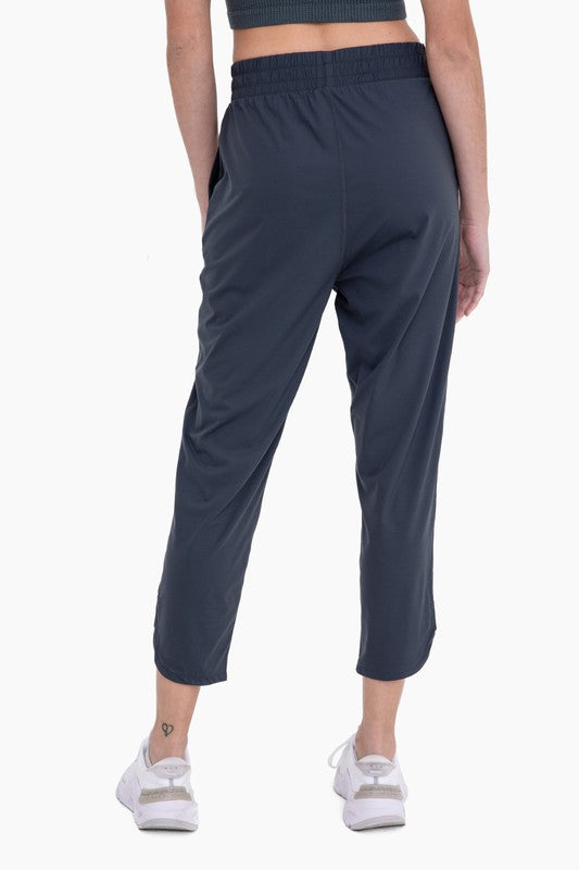 Athleisure Joggers With Curved Notch Hem