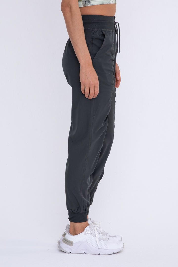 Dark Olive Ruched Front Active Joggers