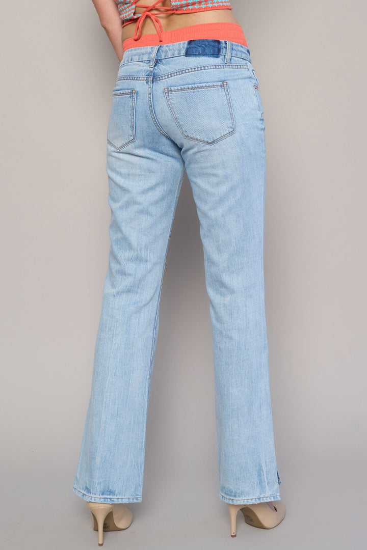 Light Low Rise Straight Jeans