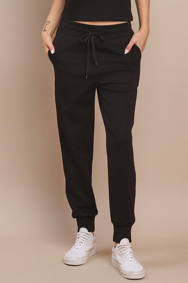 Black Sporty Chic Ultracomfy Joggers