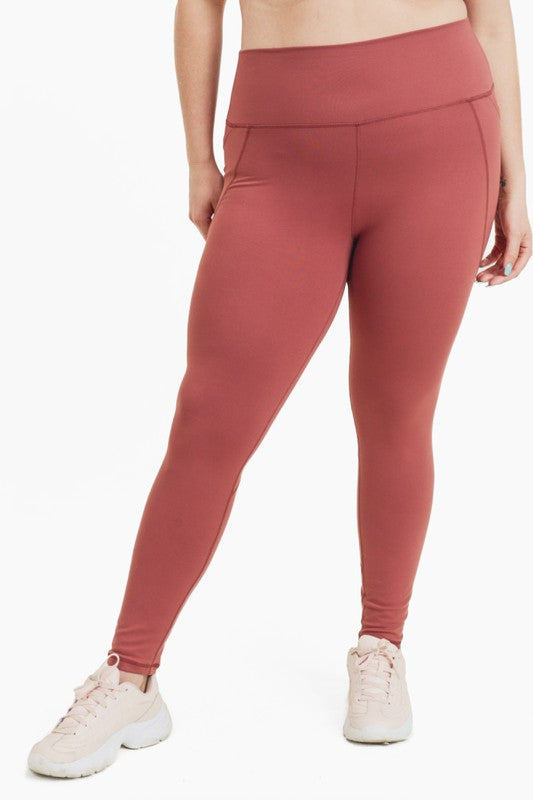 Heather Grey Curvy Tapered Band Essential High Waist Leggings