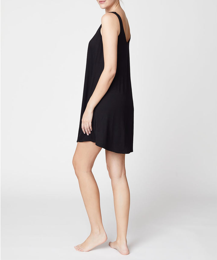 Black Bamboo Pajama Cami Dress