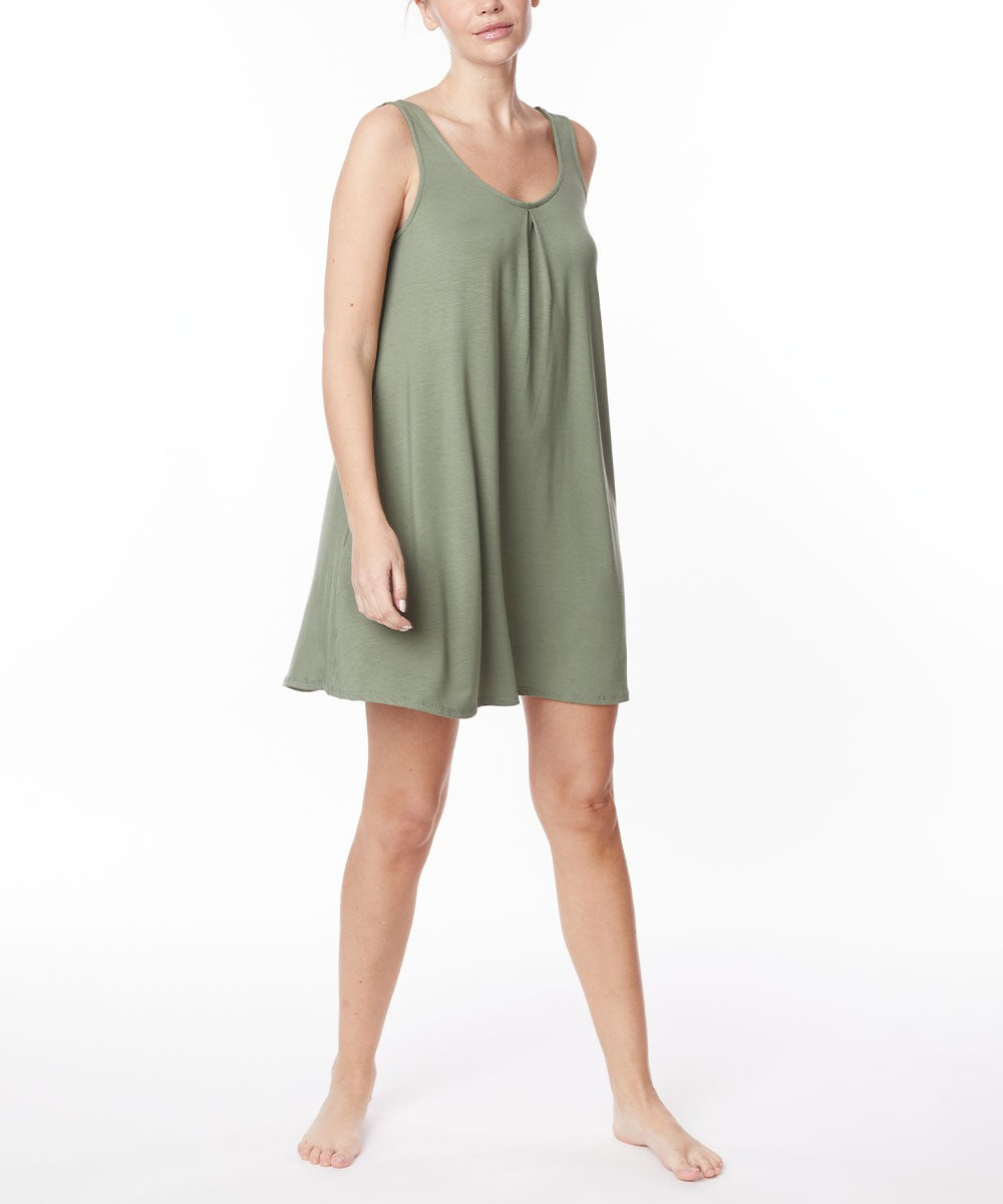 Olive Bamboo Pajama Cami Dress