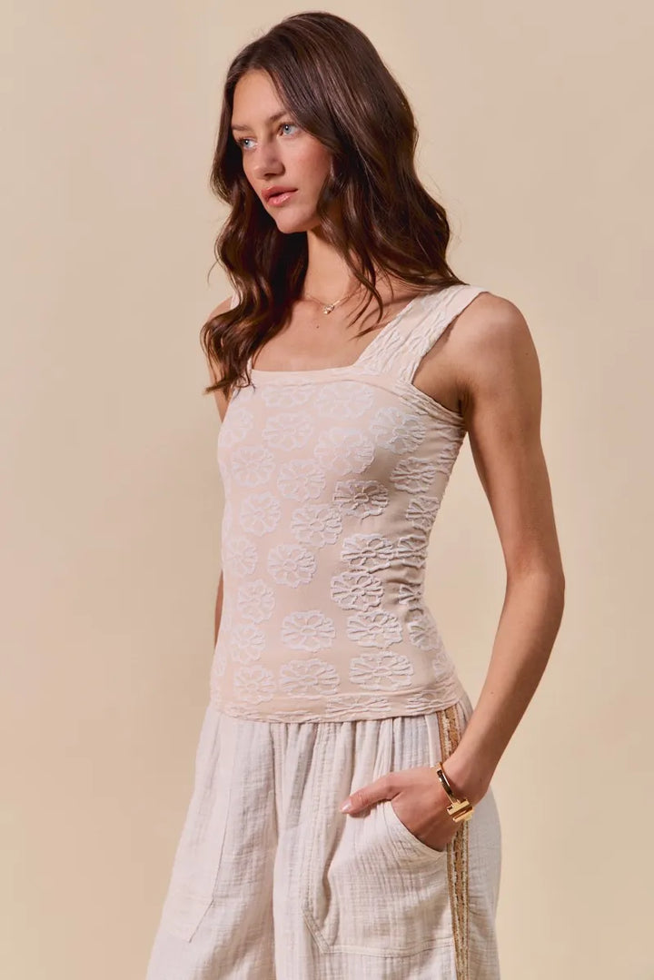 So Me Two Tone Floral Seamless Tank Top 1