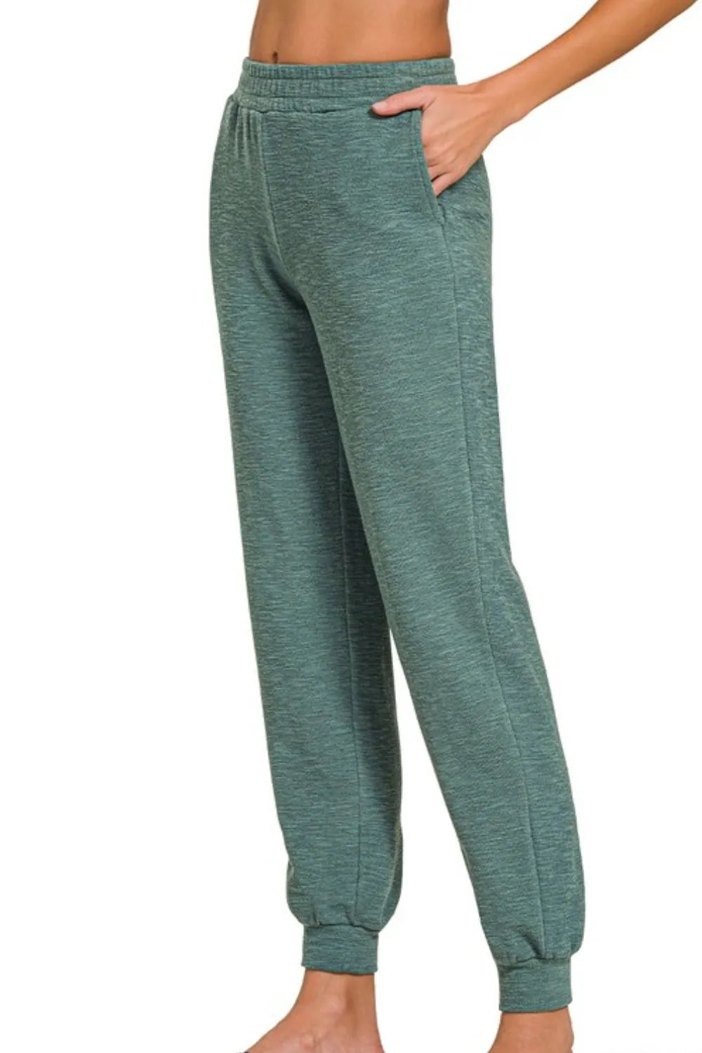 Ash Jade Zenana Cotton Slub Jogger Pants 2