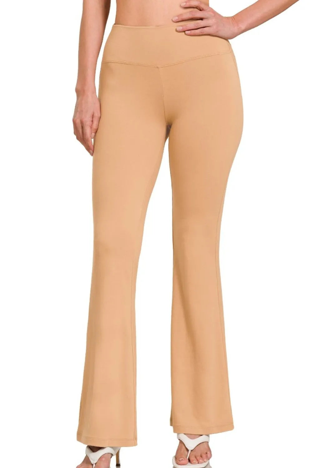 Dk Brush Zenana Buttery Soft Flare Leg High Waist Yoga Pants 1
