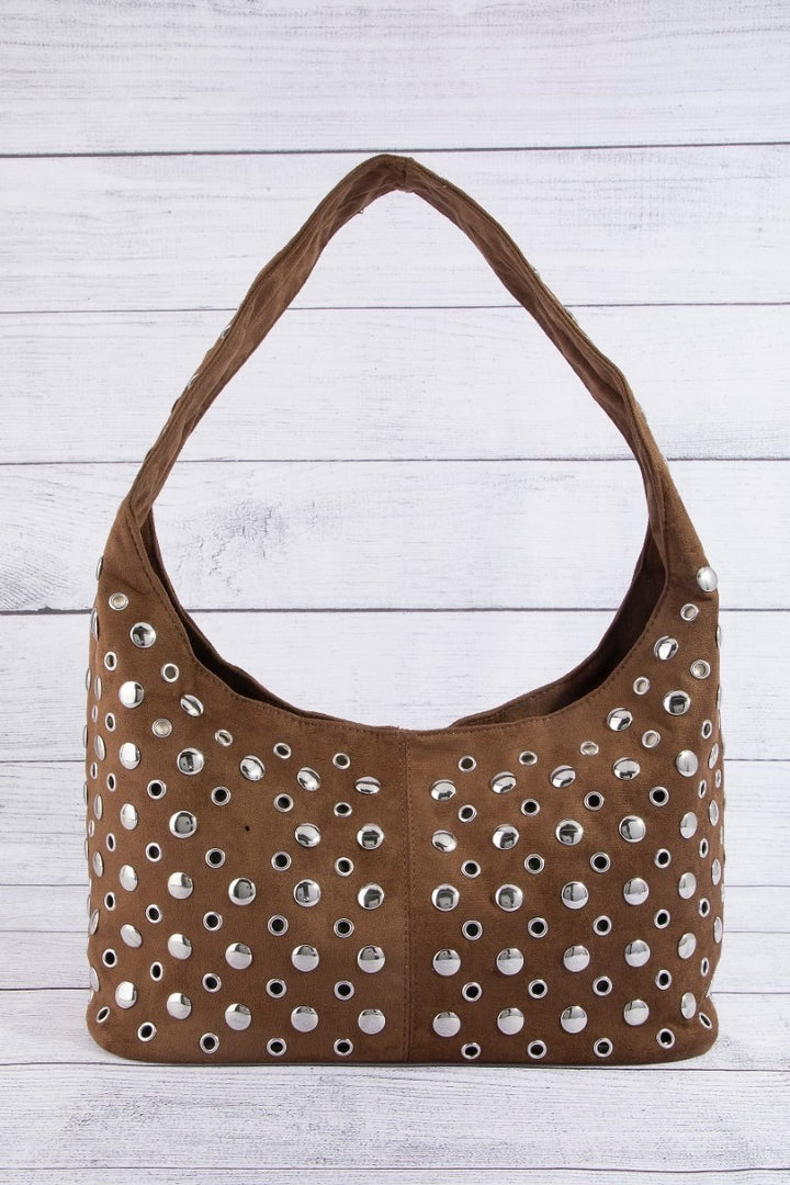 Fame Multi Rivet Studded Shoulder Bag