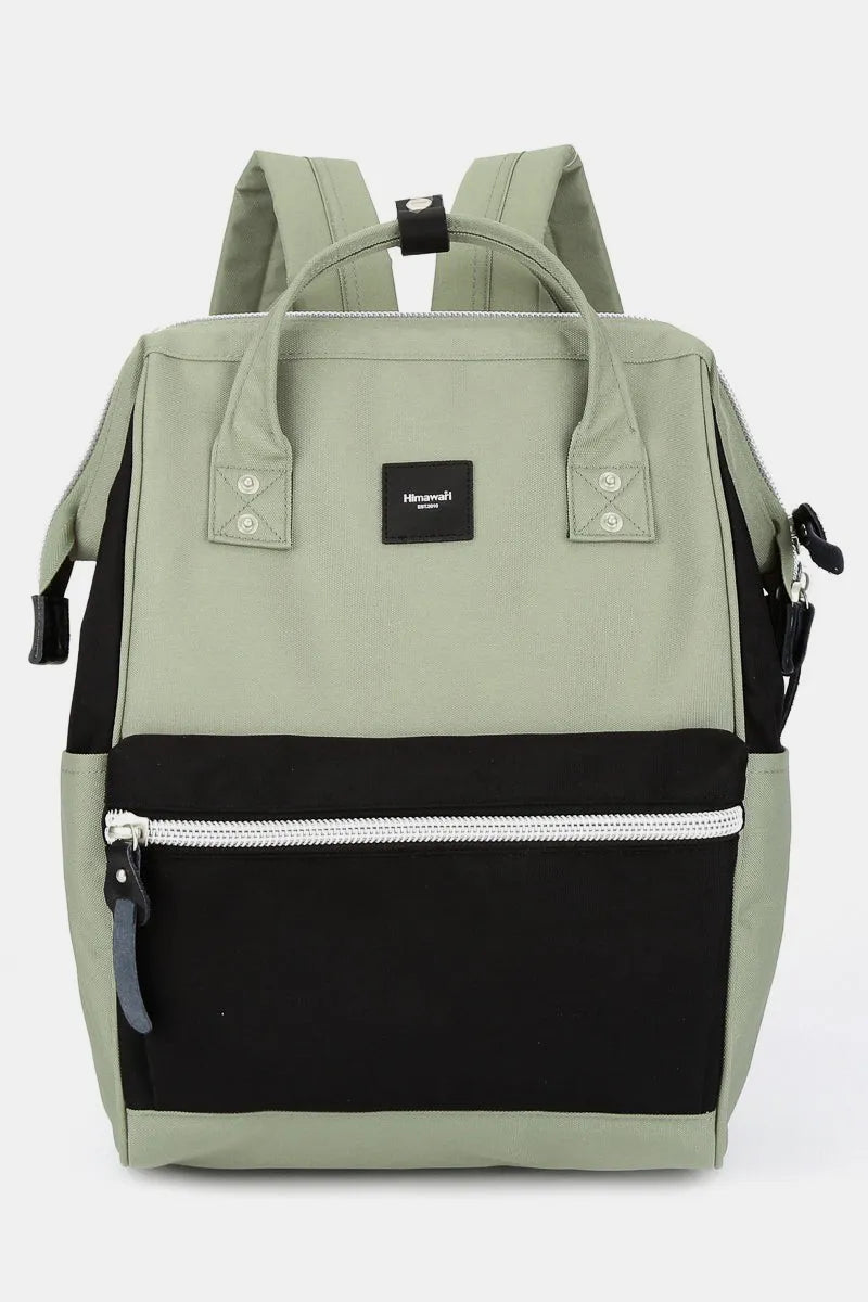 Dk Grey/Grey Himawari Water Resistant Canvas Backpack Bag With Side Pockets 1