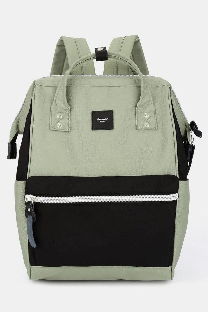 Dk Grey/Grey Himawari Water Resistant Canvas Backpack Bag With Side Pockets 1
