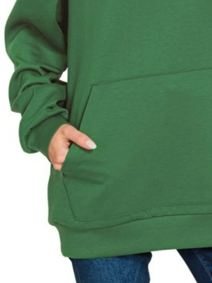 Zenana Oversized Scuba Hoodie With Kangaroo Pocket 1