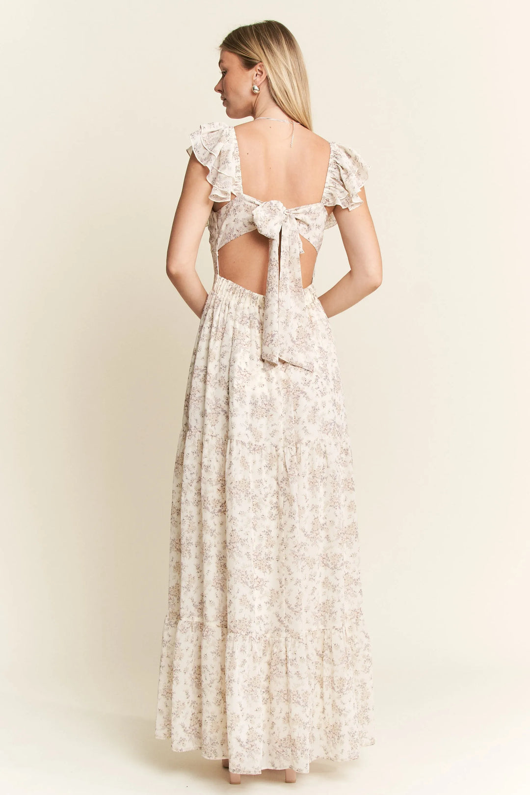 Jade By Jane Full Size Ruffle Sleeve Tiered Maxi Dress Plus Size