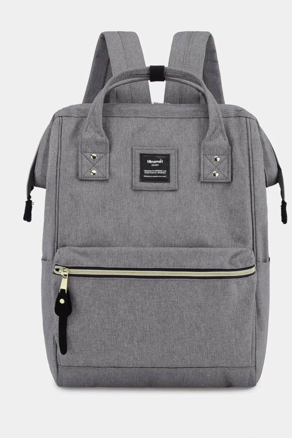 B-Pink/Navy Himawari Waterproof Canvas Backpack Bag With Side Pockets
