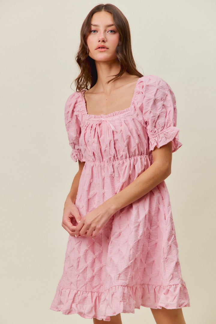 So Me Texture Woven Ruching On Bust Mini Dress 1