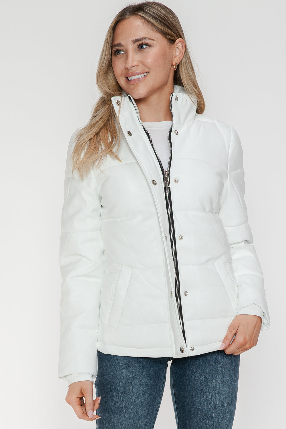 Ymi Pocketed Zip Up Turtleneck Puffer Jacket 1
