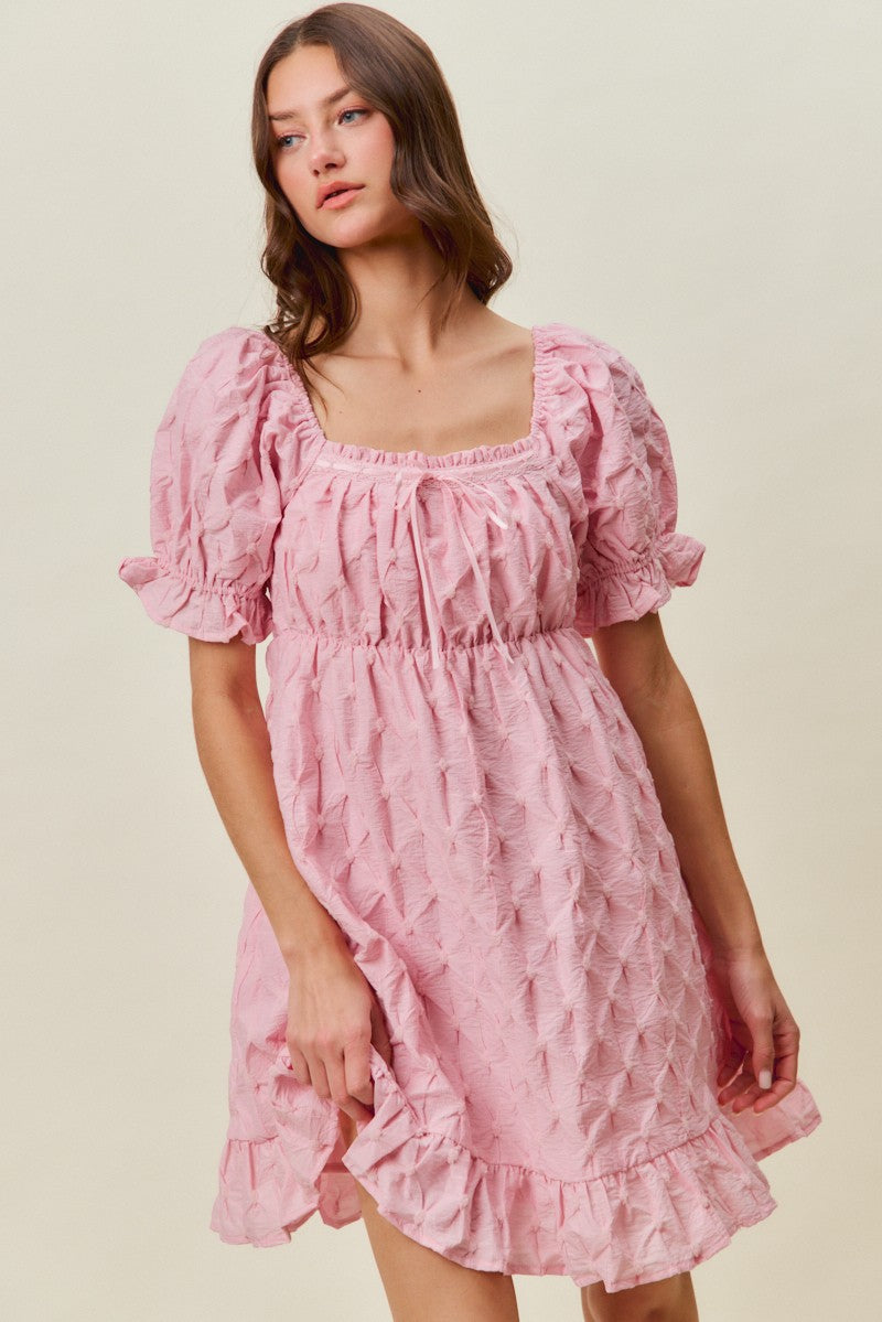 So Me Texture Woven Ruching On Bust Mini Dress 1