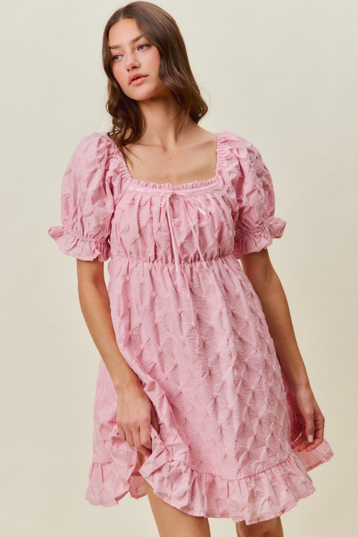 So Me Texture Woven Ruching On Bust Mini Dress 1