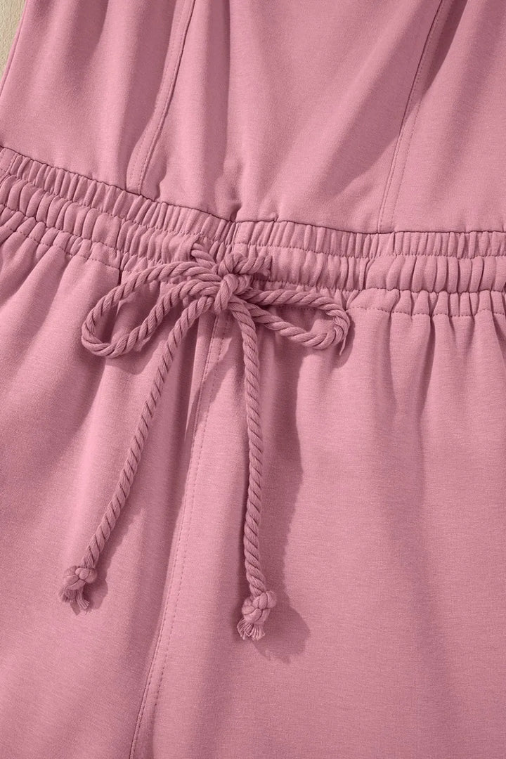 Elastic Waist Sleeveless Square Neck Jumpsuit