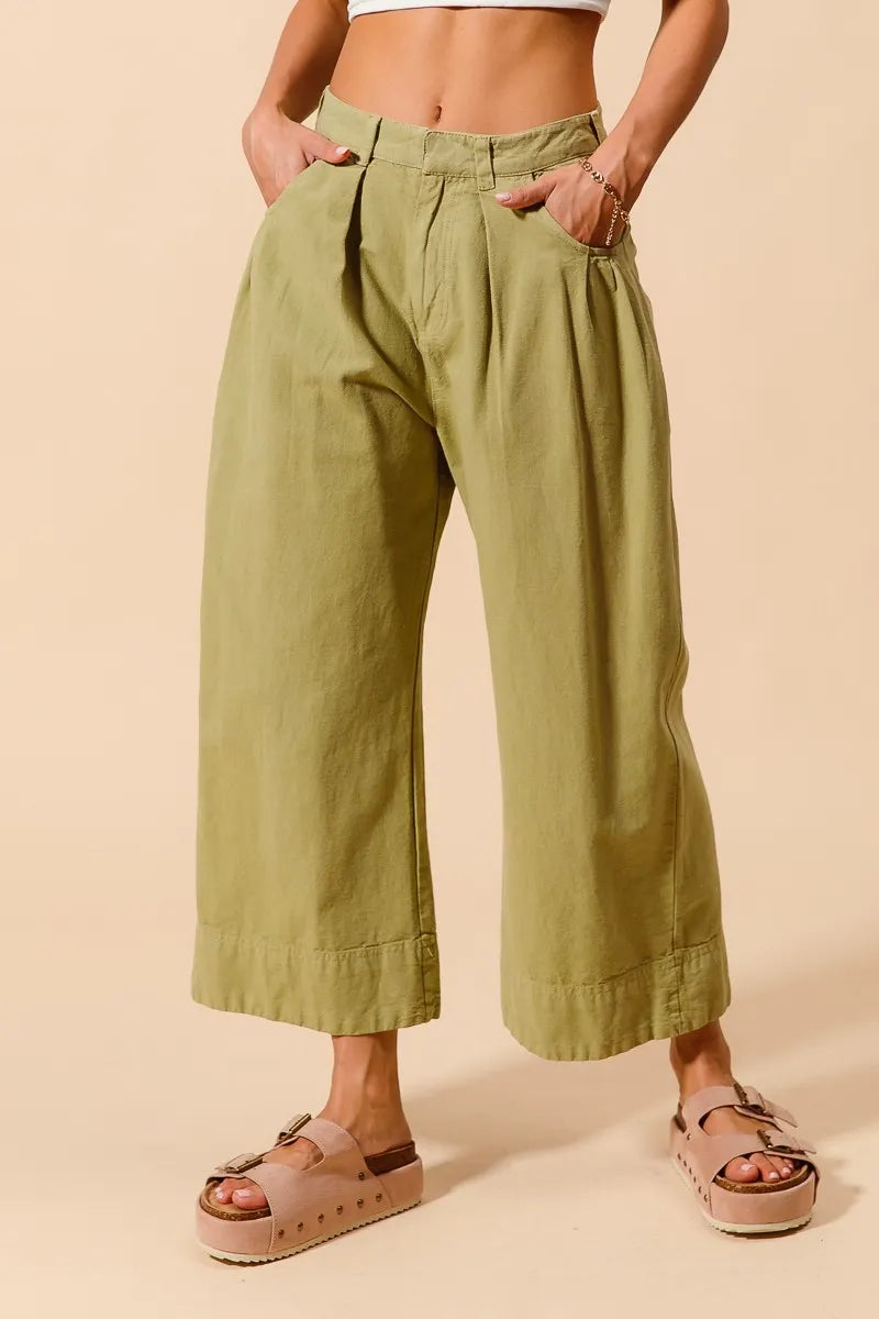 So Me Mid Rise Wide Leg Chino Pants With Pockets 1