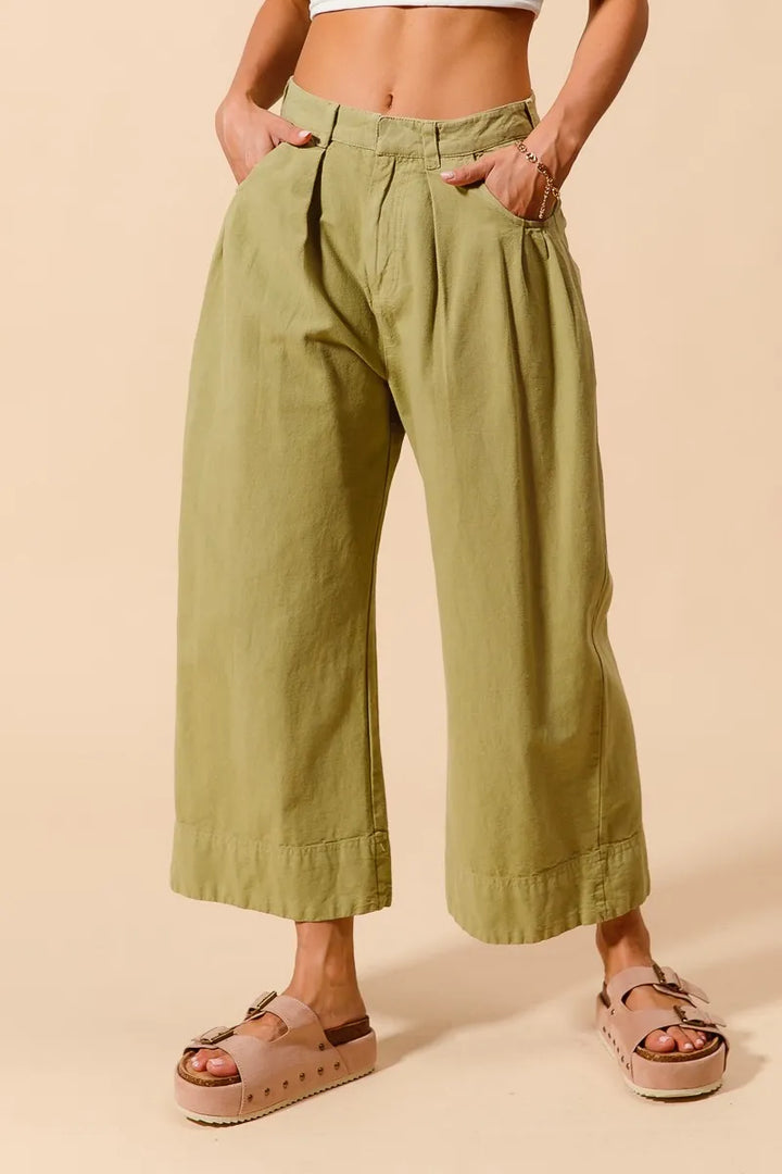 So Me Mid Rise Wide Leg Chino Pants With Pockets 1