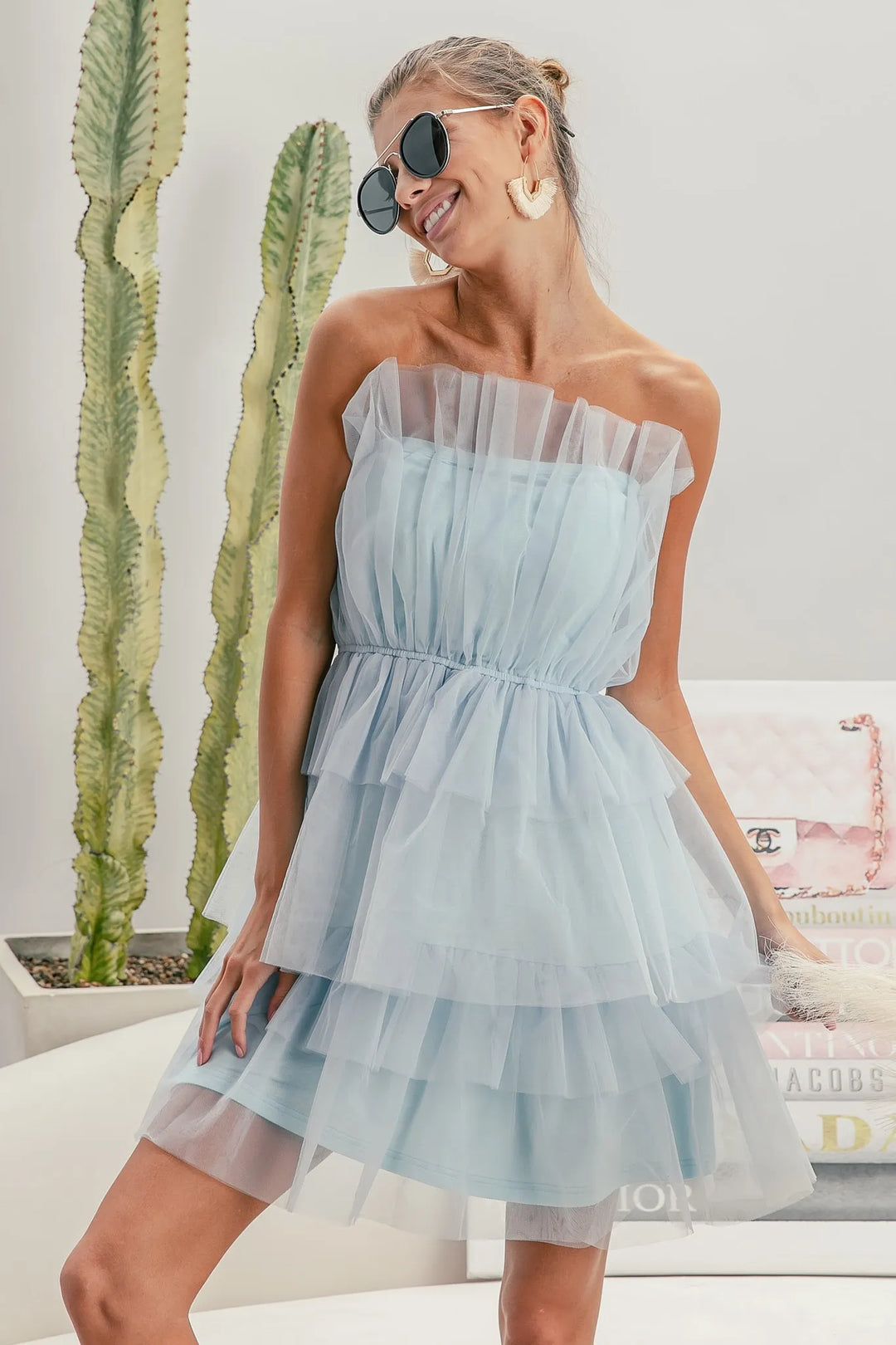 Bibi Sleeveless Layered Organza Dress