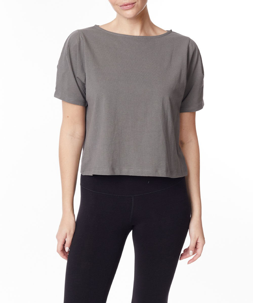 Pre Washed Heavy Cotton Princess Puff Sleeve Crop