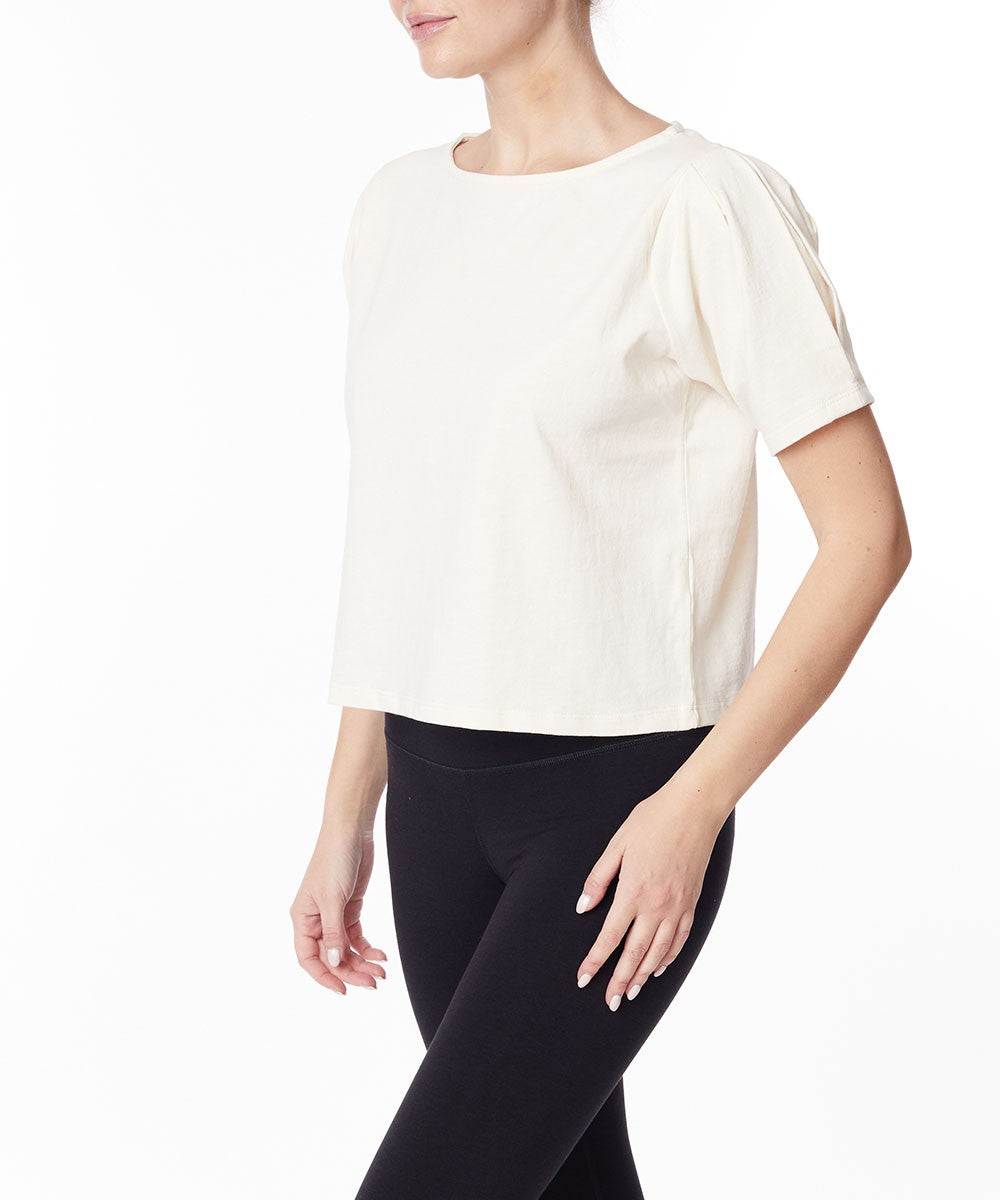 Pre Washed Heavy Cotton Princess Puff Sleeve Crop