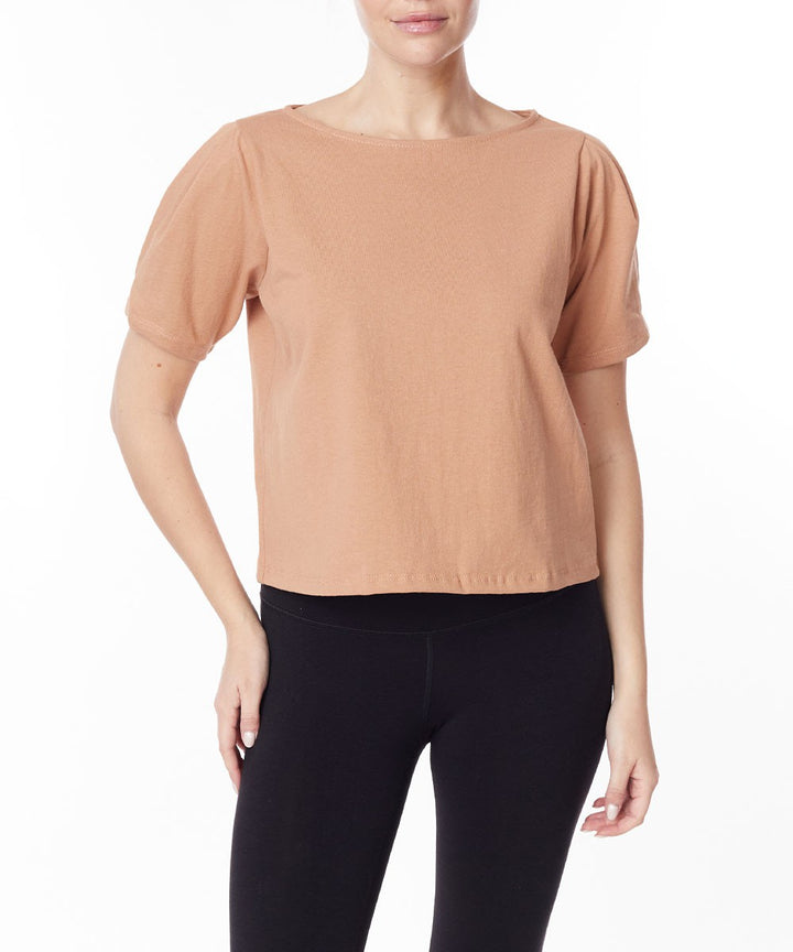Pre Washed Heavy Cotton Princess Puff Sleeve Crop