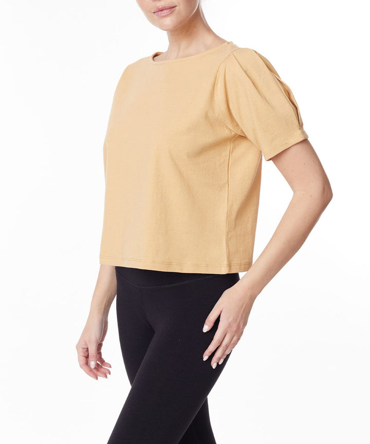 Pre Washed Heavy Cotton Princess Puff Sleeve Crop