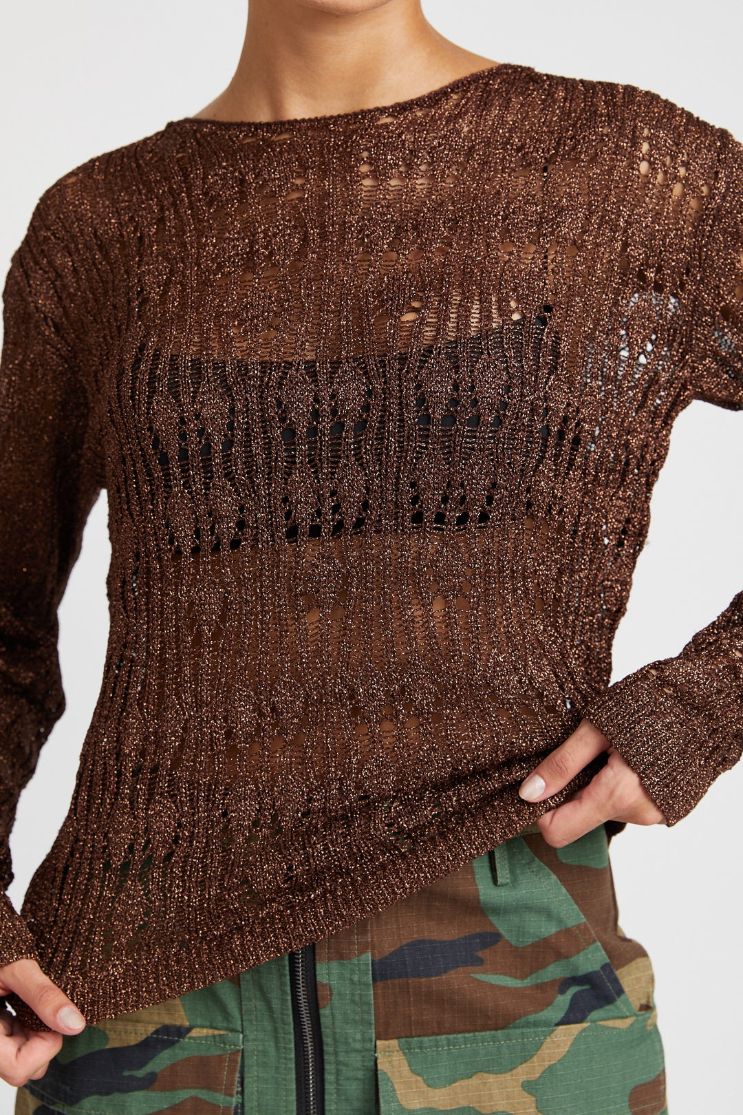 Glitter Yarn Crochet Top