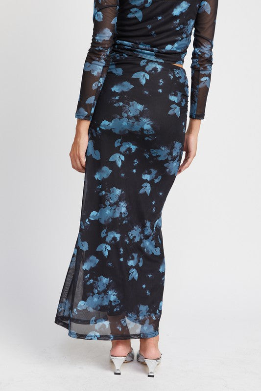 Floral Sheer Maxi Skirt
