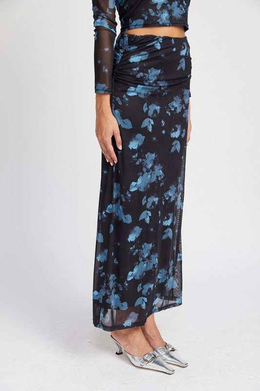 Floral Sheer Maxi Skirt