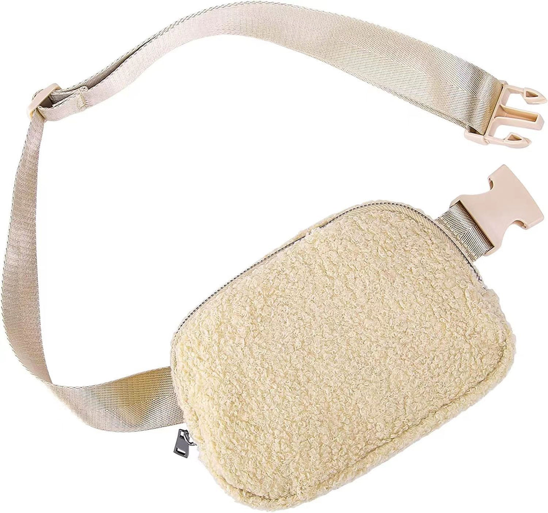Ivory Lola Boucle Sherpa Sling Belt Bag
