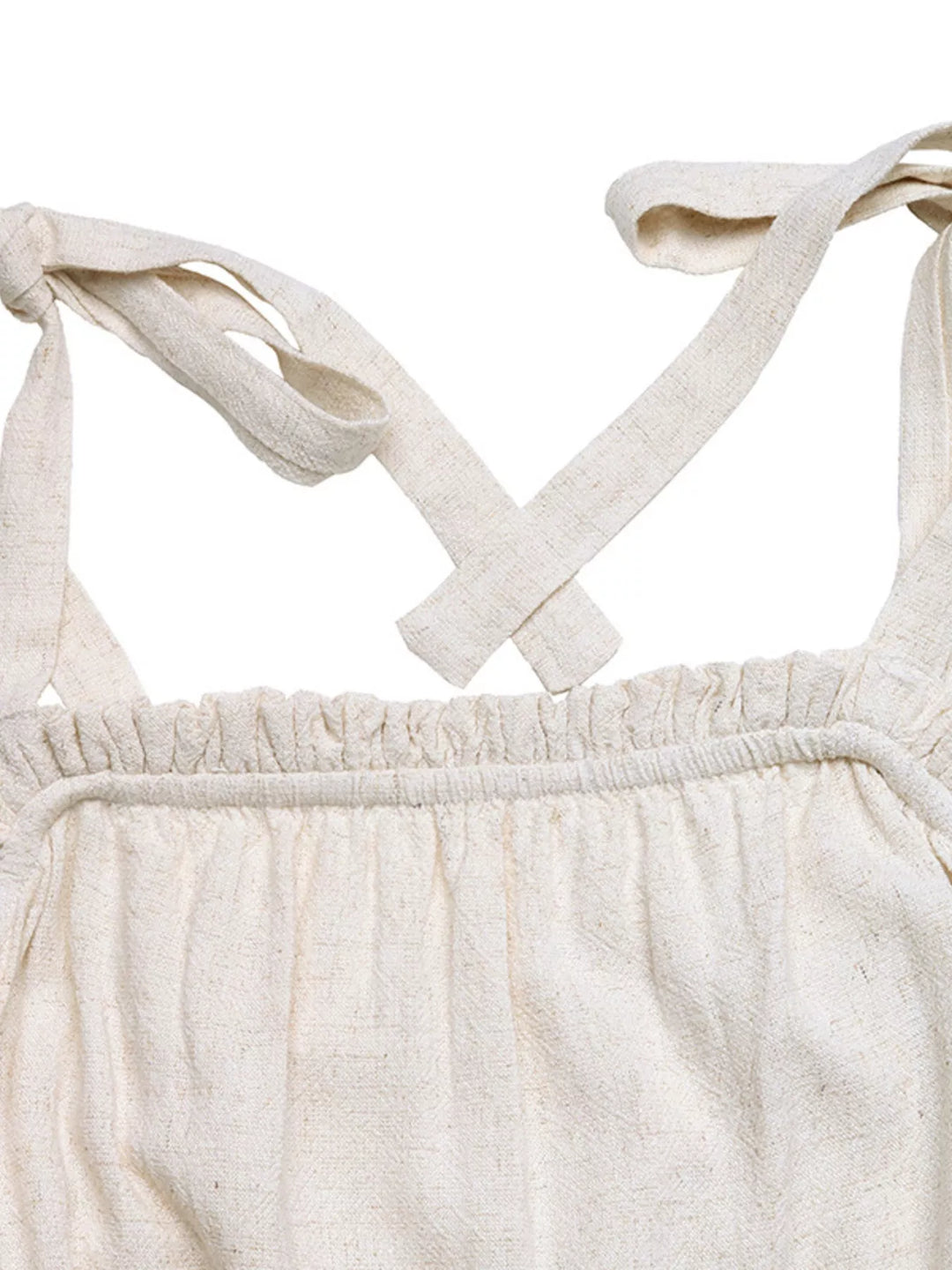 Tie Strap Tassel Hem Romper