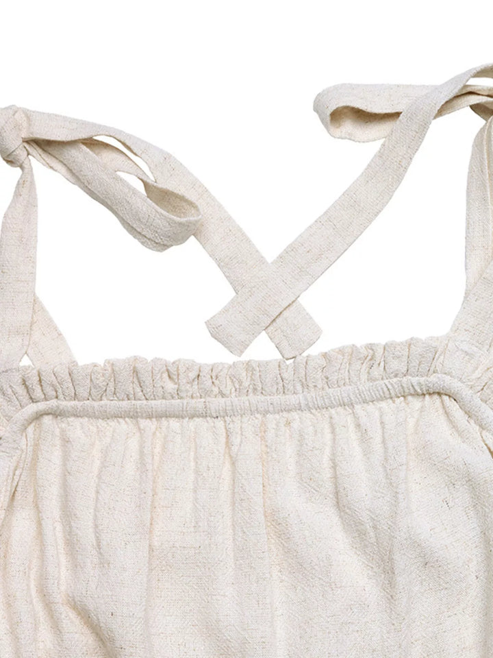 Tie Strap Tassel Hem Romper