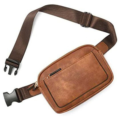 Cognac Presly Vegan Leather Everywhere Sling Belt Bag | Anekay