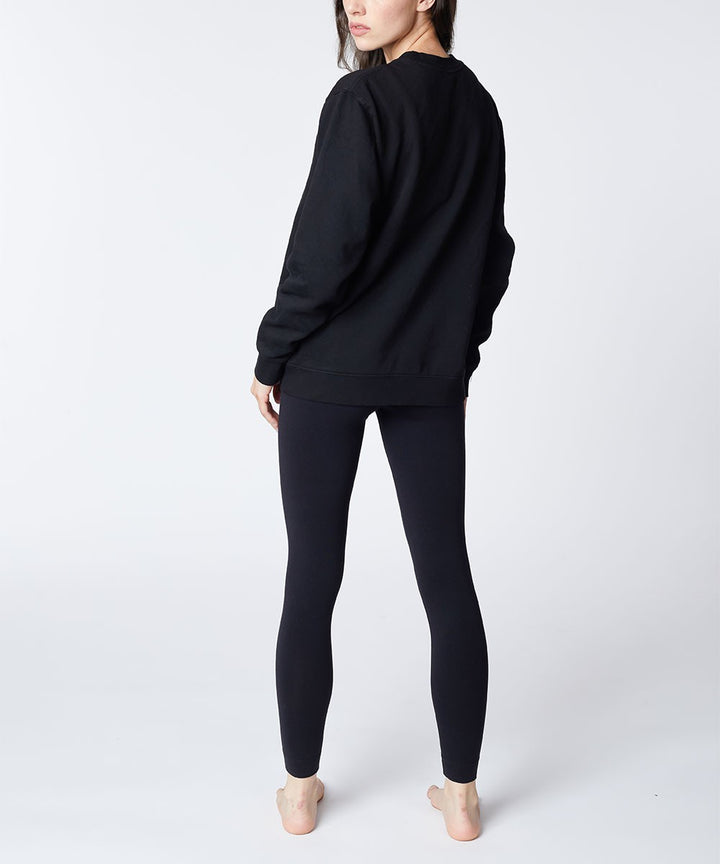 Black Genderless Cotton Pullover Sweatshirts