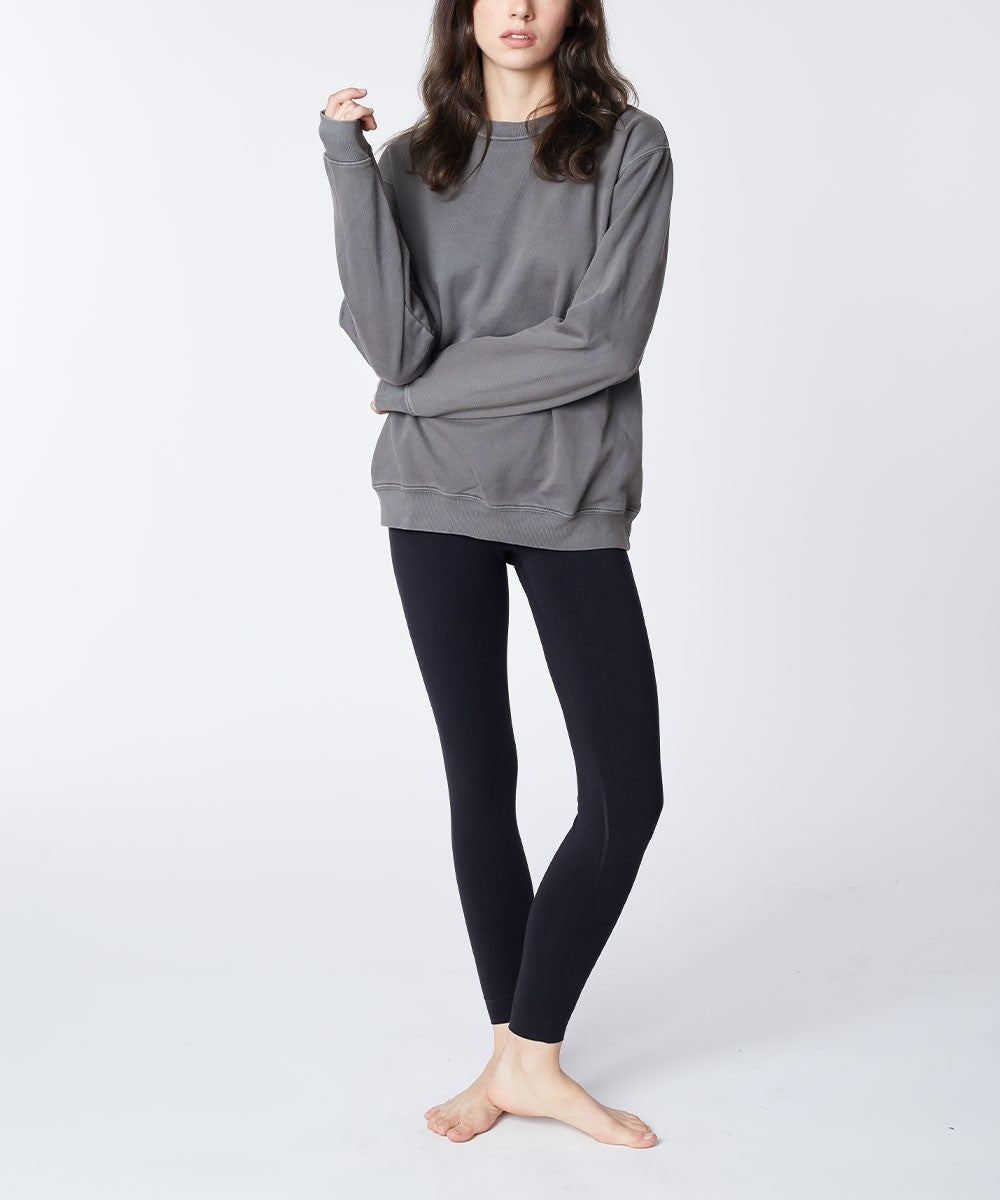 Black Genderless Cotton Pullover Sweatshirts